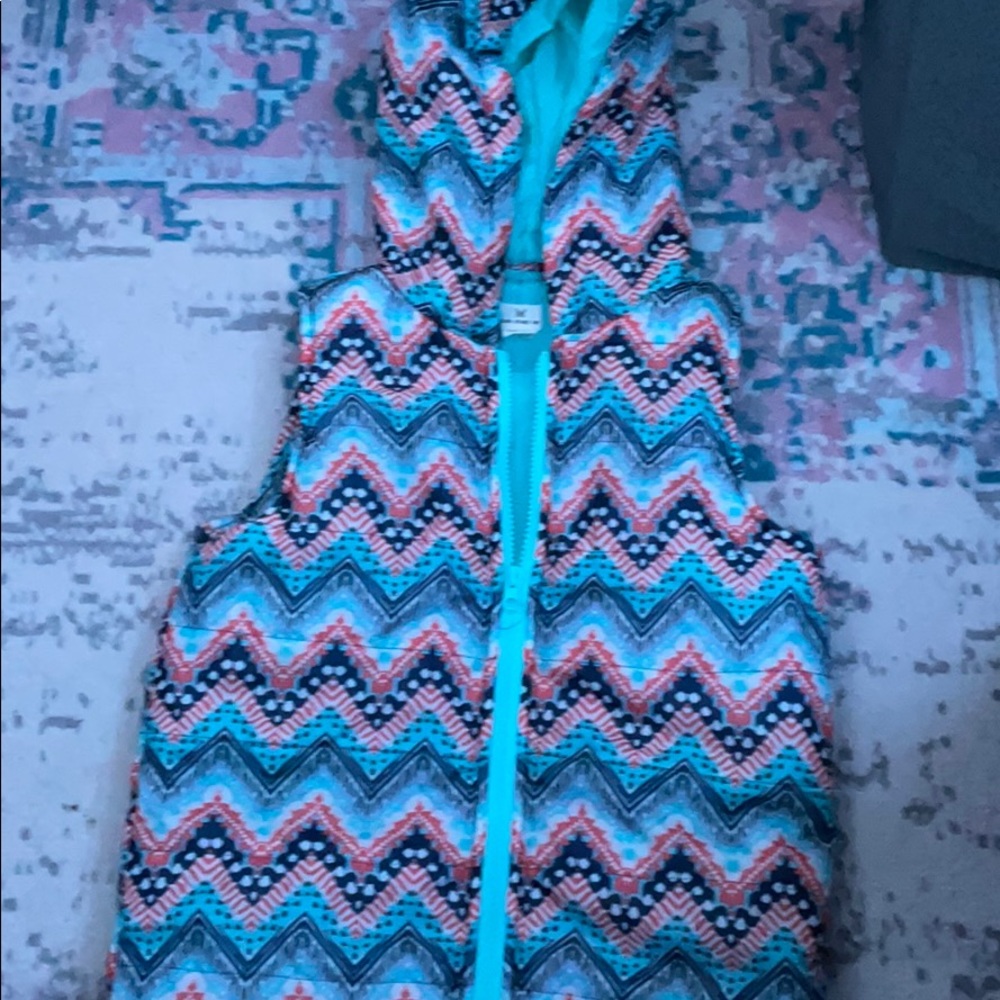 A colorful vest with a hood!!!
